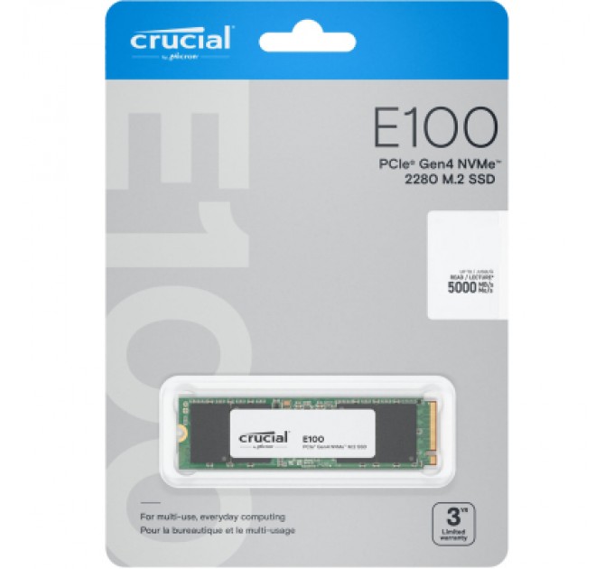 Crucial Накопичувач SSD M.2 2280 480GB E100 Micron (CT480E100SSD8)