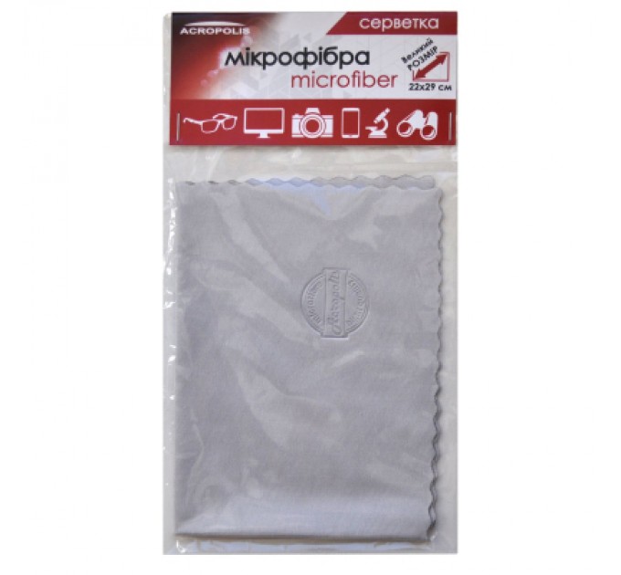 Серветки Acropolis A-90/12 microfiber 29*22см gray, поштучно (A90-12GY)