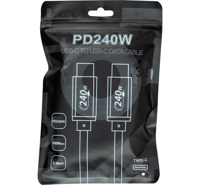 San Guan Кабель San Guan USB Type-C - USB Type-C (M/M) PD 240W, 3м, Black (CA914128)