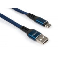 Vinga Дата кабель USB 2.0 AM to Micro 5P 1m flat nylon blue Vinga (VCPDCMFNB1B)
