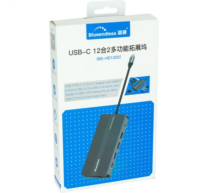Blueendless Концентратор USB Type-C Blueendless Space Grey (CA913886)