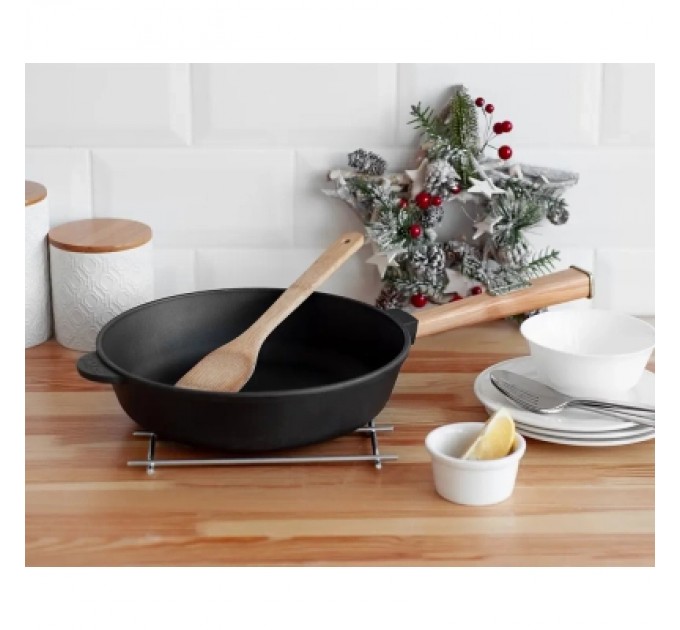 Сковорода Brizoll Optima чавунна з ручкою 260х60 мм (O2660-P)