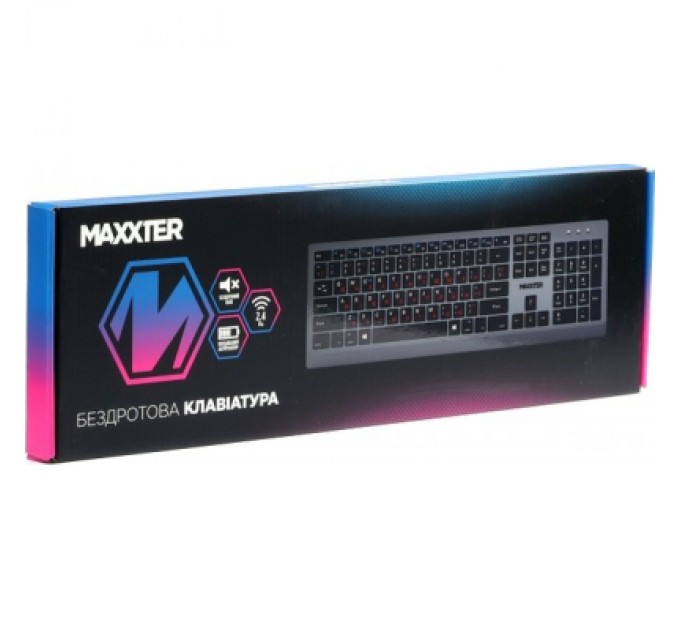 Maxxter Клавіатура Maxxter KBW-01G-UA Wireless UA Gray (KBW-01G-UA)