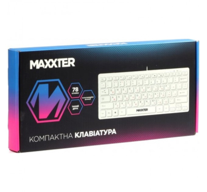Клавіатура Maxxter KBM-C01W-UA USB UA White (KBM-C01W-UA)