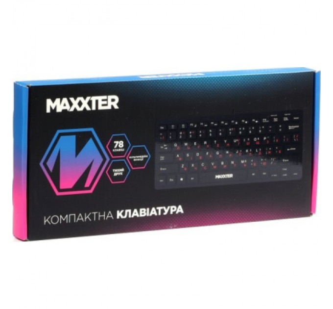 Клавіатура Maxxter KBM-C01B-UA USB UA Black (KBM-C01B-UA)