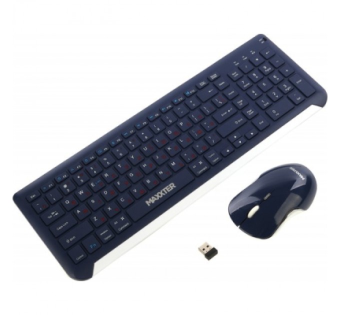 Maxxter Комплект Maxxter KMS-WCM-01BL-UA Wireless UA Blue (KMS-WCM-01BL-UA)
