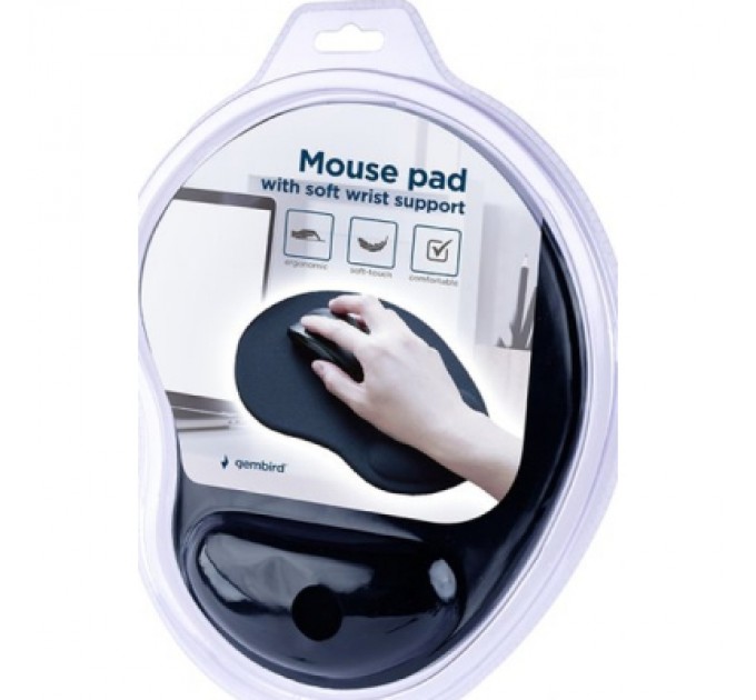 Gembird Килимок для мишки Gembird MP-ERGO-01 Black (MP-ERGO-01)