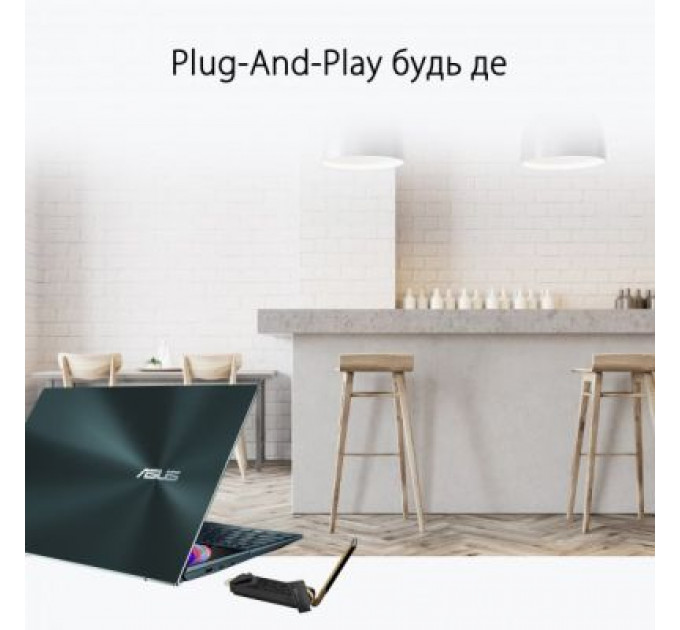Мережева карта Wi-Fi ASUS USB-AX56 AX1800 USB 3.0 WPA3 MU-MIMO OFDMA (USB-AX56)