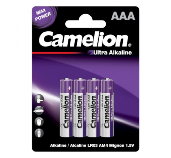 Батарейка Camelion AAA LR03 Ultra Alkaline * 4 (LR03-BP4UT)