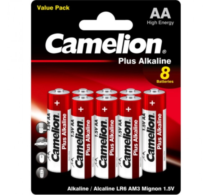 Батарейка Camelion AA LR6 Plus Alkaline * (5+3) (LR6-BP5+3)