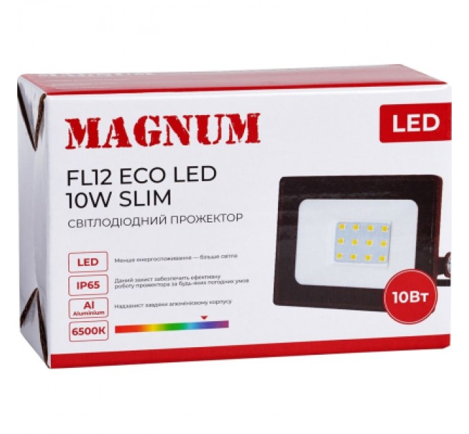 MAGNUM Прожектор MAGNUM FL12 ECO LED 10Вт slim 6500К IP65 (90018080)