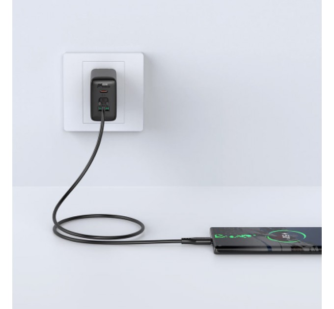 Дата кабель USB-C to USB-C 1.2m 3A TPE C3-03 Black Acefast (6974316280842)