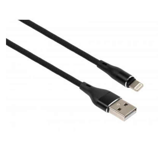 Vinga Дата кабель USB 2.0 AM to Lightning 1.0m cylindric nylon back Vinga (VCPDCLCANB1BK)