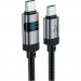 Дата кабель USB-C to USB-C 1.2m 60W digital display C15-03 Black Acefast (6974316283720)
