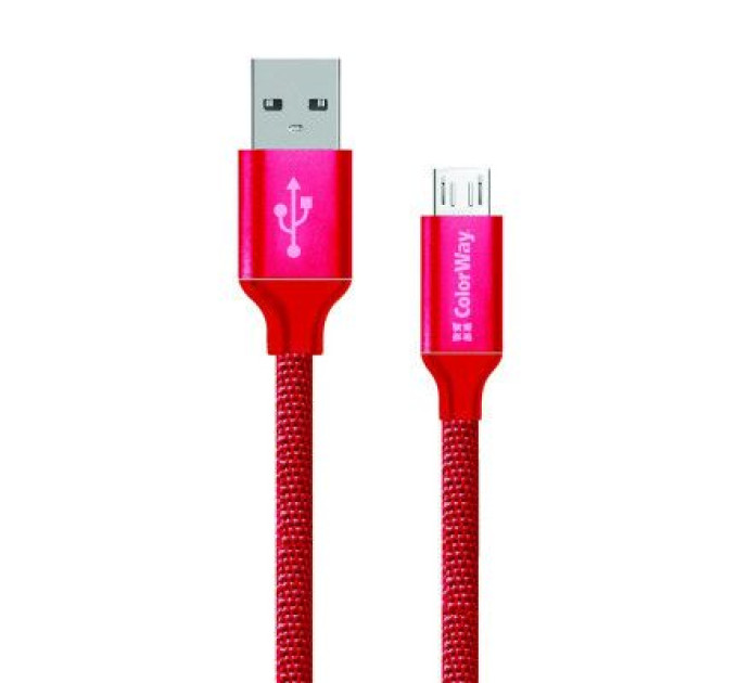 ColorWay Дата кабель Кабель Colorway USB - МicroUSB 2.1А 1м червоний ColorWay (CW-CBUM002-RD)