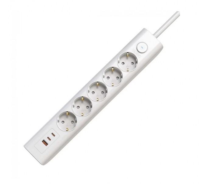 Electrum Подовжувач блоковий (PP) Electrum 5 розеток 3м із вимикачем та 2 Type-C + USB C-ES-1991