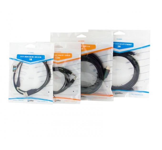 Piko Патч-корд Piko CAT5e UTP Ethernet RJ45, 5 m, Black (1283126474064)