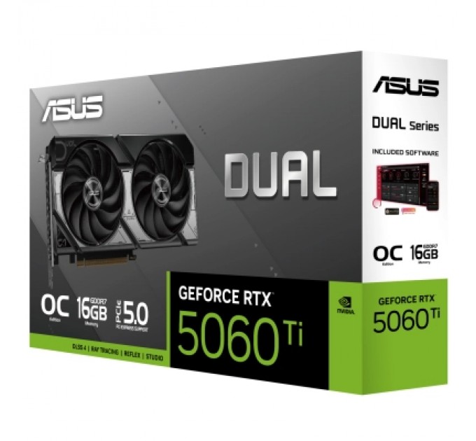 ASUS Відеокарта ASUS GeForce RTX5060Ti 16Gb DUAL OC (DUAL-RTX5060TI-O16G)
