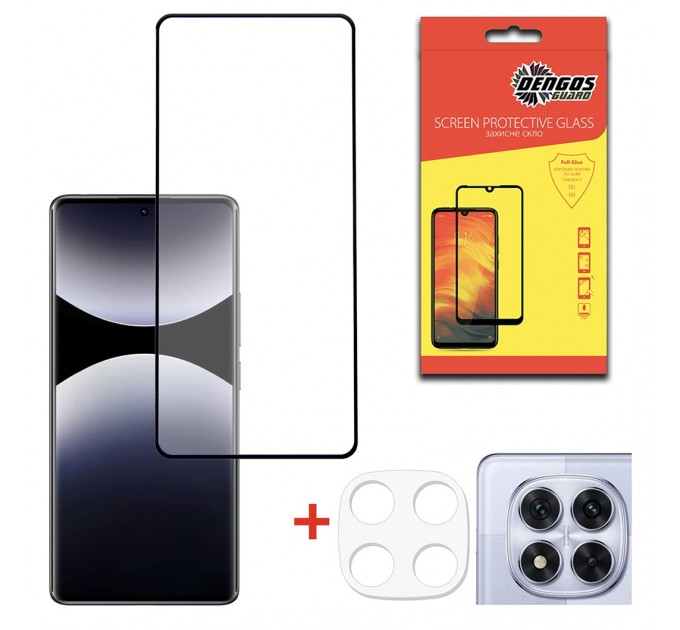 Захисне скло Dengos для Xiaomi Redmi Note 14 Pro 4G/5G Black Full Glue (DG-TGSCP-09)