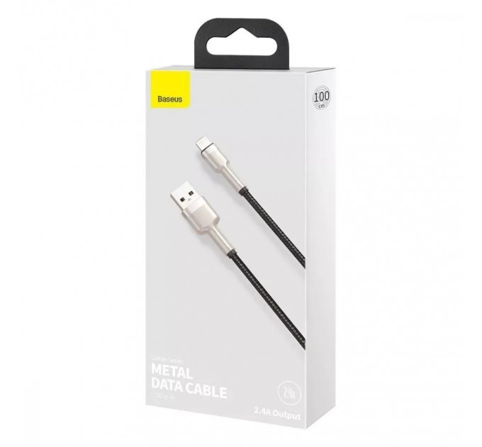 Baseus Кабель Baseus Cafule Metal USB-Lightning, 2.4A, 1м White (6953156202252)