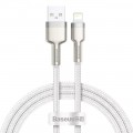 Baseus Кабель Baseus Cafule Metal USB-Lightning, 2.4A, 1м White (6953156202252)