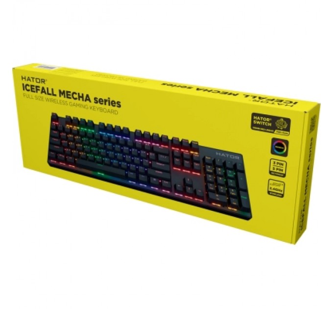 Hator Клавіатура Hator Icefall Mecha Rainbow Wireless/USB Black (HTK204UA)