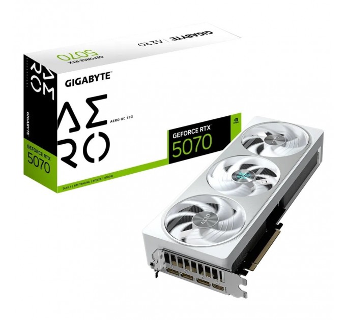 GIGABYTE Відеокарта GF RTX 5070 12GB GDDR7 Aero OC Gigabyte (GV-N5070AERO OC-12GD)