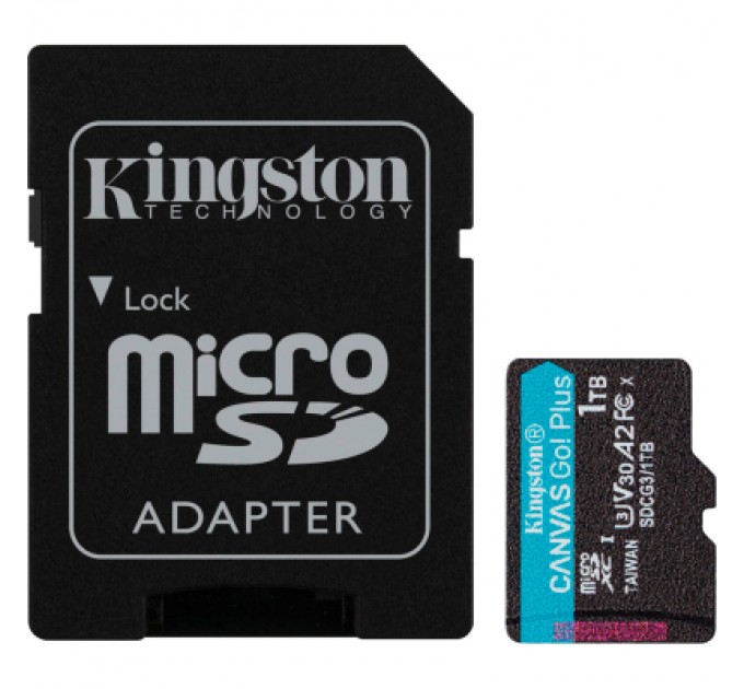Kingston Карта пам'яті Kingston 1TB microSDXC сlass 10 UHS-I U3 V30 A2 Canvas Go Plus G4 (SDCG4/1TB)