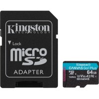 Карта пам'яті Kingston 64GB microSDXC сlass 10 UHS-I U3 V30 A2 Canvas Go Plus G4 (SDCG4/64GBSP)