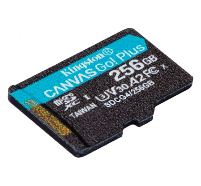 Kingston Карта пам'яті Kingston 256GB microSDXC сlass 10 UHS-I U3 V30 A2 Canvas Go Plus G4 (SDCG4/256GBSP)
