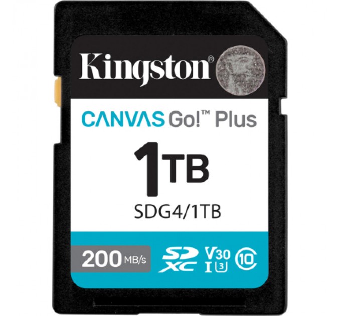 Kingston Карта пам'яті Kingston 1TB SDXC сlass 10 UHS-I U3 V30 Canvas Go Plus G4 (SDG4/1TB)