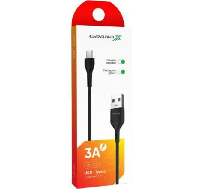 Grand-X Дата кабель USB 2.0 AM to Type-C 1.0m Grand-X (PC-03B)