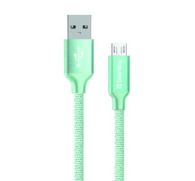 ColorWay Дата кабель USB 2.0 AM to Micro 5P 1.0m mint ColorWay (CW-CBUM002-MT)