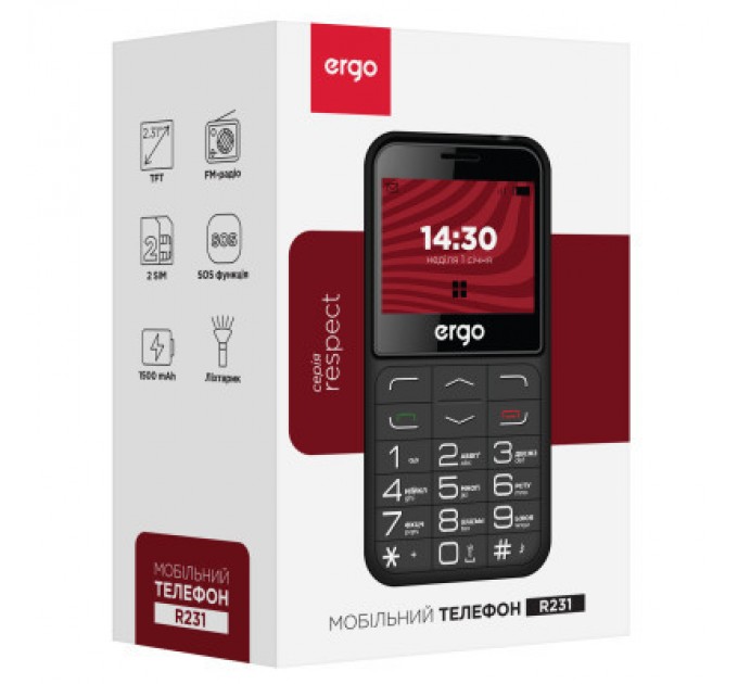 Ergo Мобільний телефон Ergo R231 Black