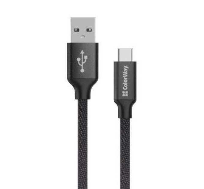 ColorWay Дата кабель USB 2.0 AM to Type-C 2.0m black ColorWay (CW-CBUC008-BK)