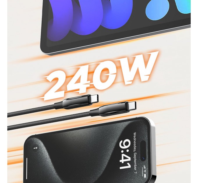 ColorWay Кабель ColorWay USB Type-C + USB Type-C (M/M), 5.0 А, 2 м, Black (CW-CBPDCC070-BK)