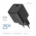 ColorWay Мережевий зарядний пристрій ColorWay GaN Mini 25W PD Port PPS USB-C Black (CW-CHS052PD-BK)