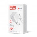 Мережевий зарядний пристрій ColorWay GaN Mini 25W PD Port PPS USB-C White (CW-CHS052PDC-WT) + кабель USB Type-C