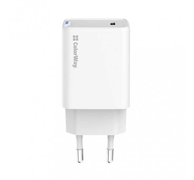Мережевий зарядний пристрій ColorWay GaN Mini 45W PD Port PPS USB-C White (CW-CHS057PD-WT)