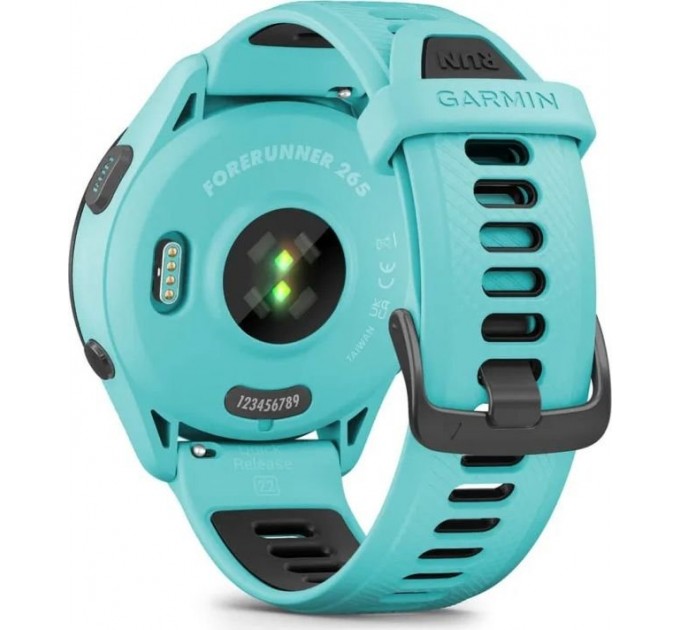 Garmin Смарт-годинник Garmin Forerunner 265 Black Bezel with Aqua Case and Aqua/Black Silicone Band (010-02810-52)