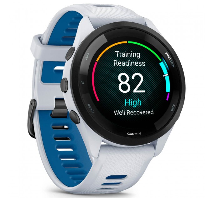 Garmin Смарт-годинник Garmin Forerunner 265 Black Bezel with Whitestone Case and Whitestone/Tidal Blue Silicone Band (010-02810-51)