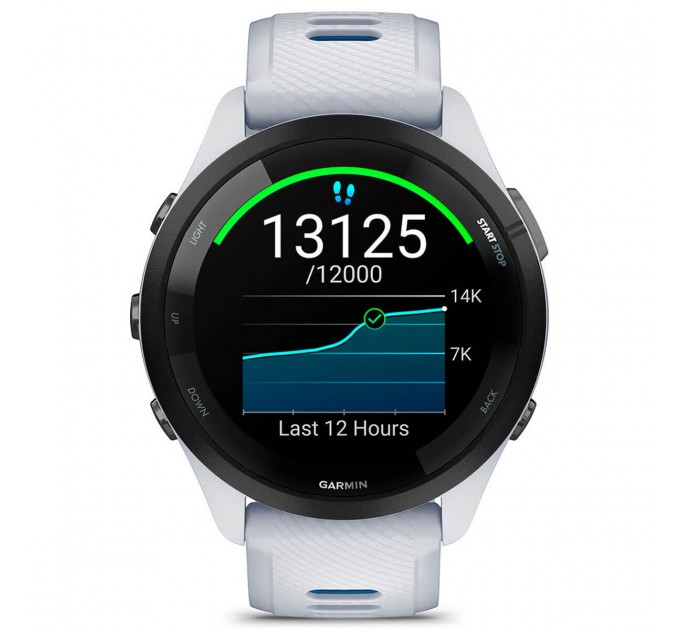Garmin Смарт-годинник Garmin Forerunner 265 Black Bezel with Whitestone Case and Whitestone/Tidal Blue Silicone Band (010-02810-51)
