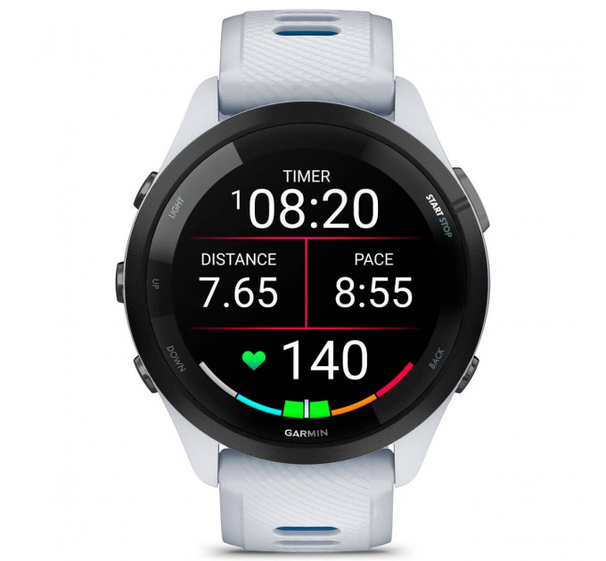 Garmin Смарт-годинник Garmin Forerunner 265 Black Bezel with Whitestone Case and Whitestone/Tidal Blue Silicone Band (010-02810-51)