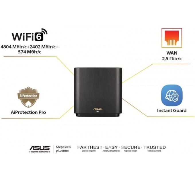 Wi-Fi Mesh система Asus ZenWiFi XT9 1pk Black (90IG0740-MO3B50)