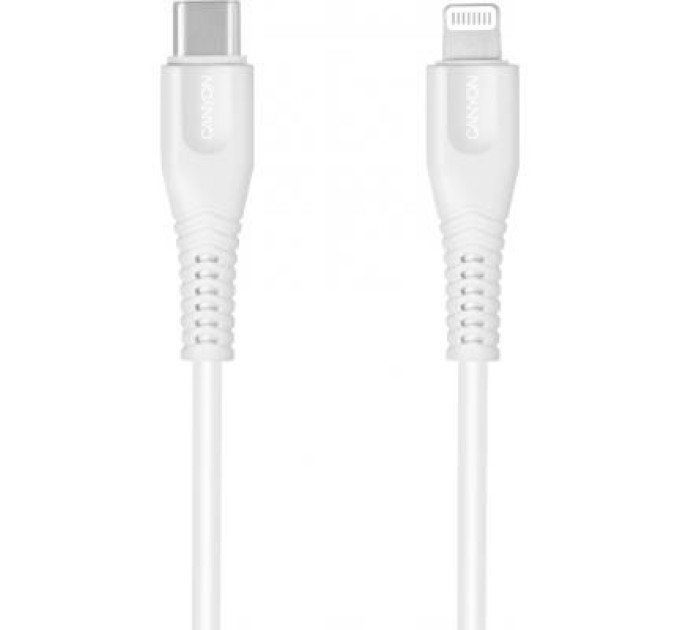 Canyon Дата кабель USB-C to Lightning 1.2m MFI White Canyon (CNS-MFIC4W)