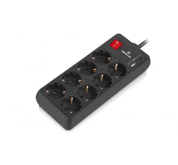 REAL-EL Фільтр живлення REAL-EL RS-Protect 805 3м Black (EL122300043)