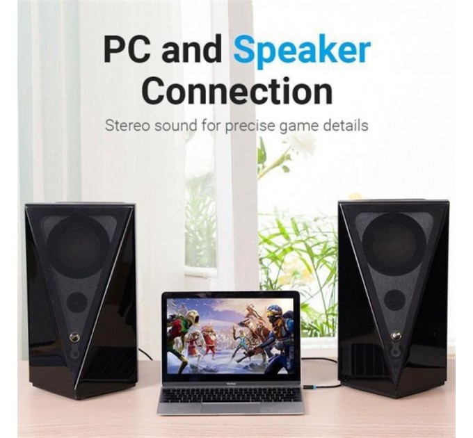 Vention Кабель Vention 3.5 мм - 2хRCA (M/M), 1 м, Black (BCLBF)