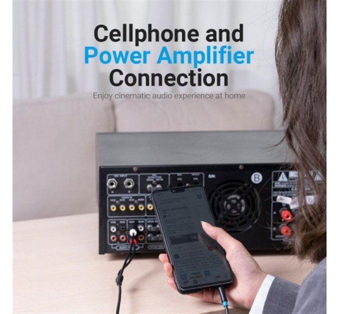 Vention Кабель Vention 3.5 мм - 2хRCA (M/M), 1.5 м, Black (BCLBG)