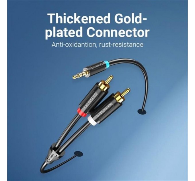 Vention Кабель Vention 3.5 мм - 2хRCA (M/M), 1.5 м, Black (BCLBG)