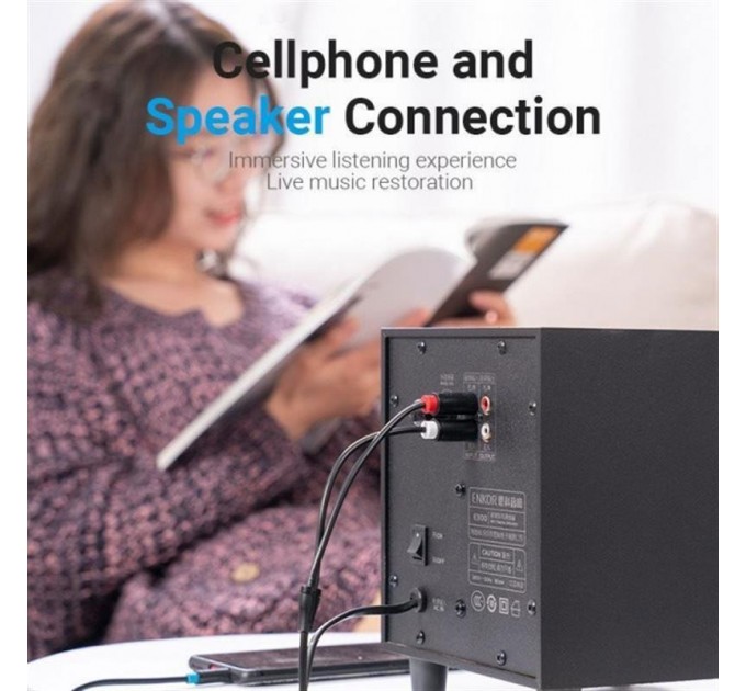 Vention Кабель Vention 3.5 мм - 2хRCA (M/M), 5 м, Black (BCLBJ)